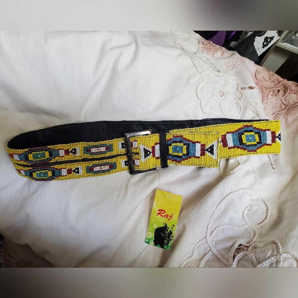 Vintage Y2K Raj Seedbead Belt Deadstock NWT